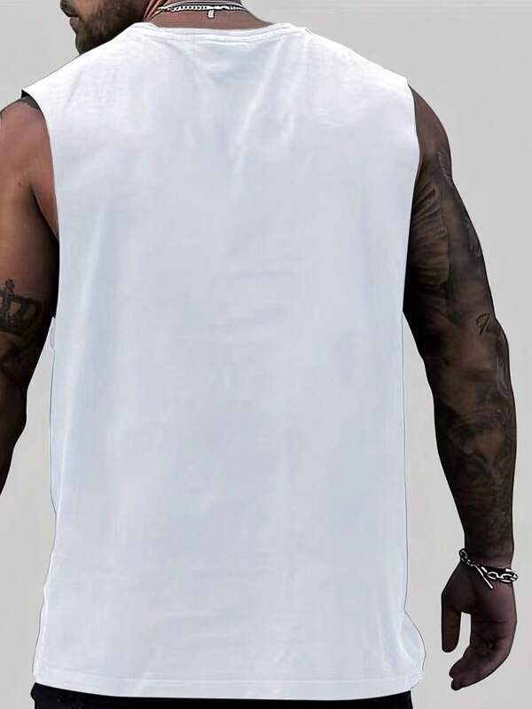 Men's geometric print casual sleeveless tank top, perfect for going out, husband Men's geometric print casual sleeveless tank top, perfect for going out, husband