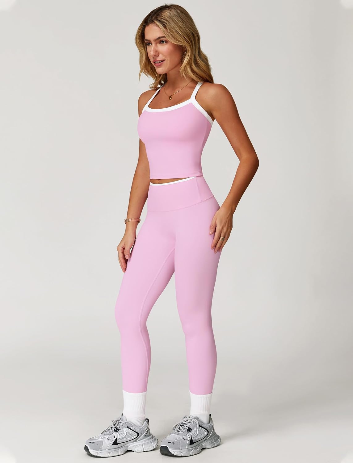 Workout Sets for Women Cross Back Tank Top and High Waist Leggings Workout Sets for Women Cross Back Tank Top and High Waist Leggings