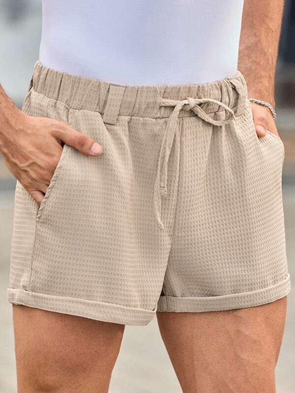 Men's casual woven hem shorts