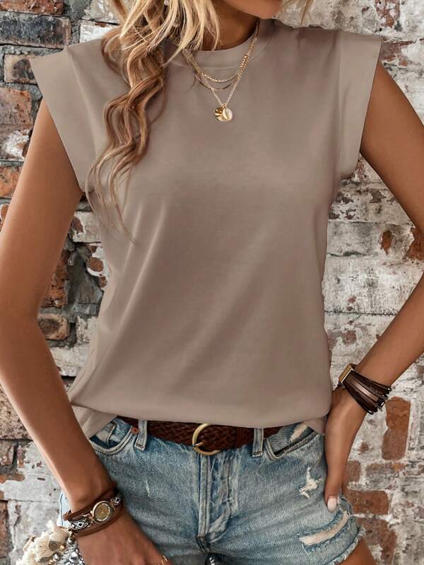 Plain round neck T-shirt