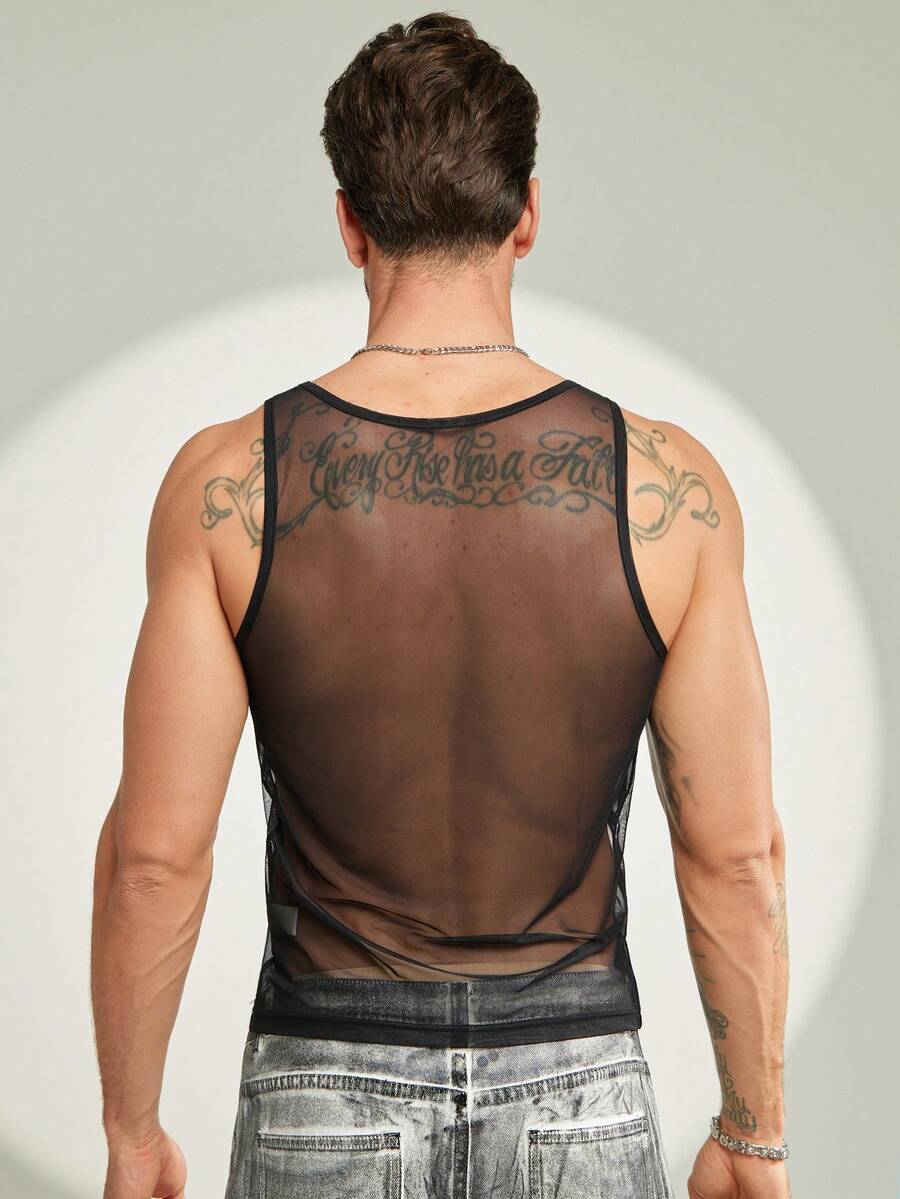 Sexy Transparent Party Club Wear Tank Top for Men Sexy Transparent Party Club Wear Tank Top for Men
