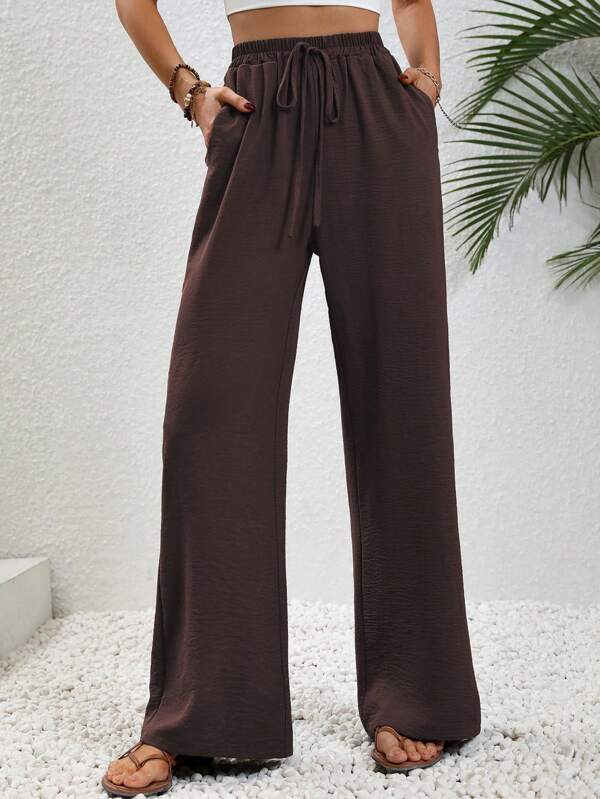Knotted wide-leg pants