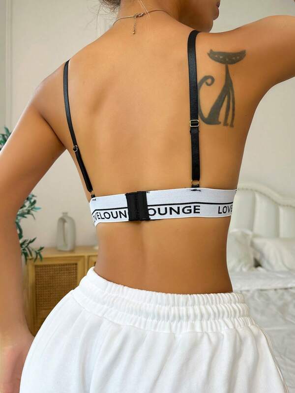 Letter tape panel sports bra Letter tape panel sports bra