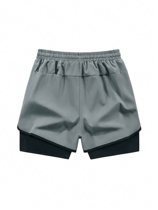 Spring and summer solid color sports shorts, wear-resistant double-layer design, suitable for both men and women, suitable for running, outdoor fitness, and casual wear. Spring and summer solid color sports shorts, wear-resistant double-layer design, suitable for both men and women, suitable for running, outdoor fitness, and casual wear.