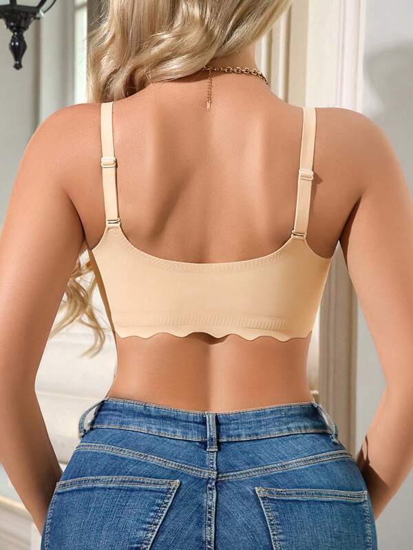 Women's simple, comfortable, breathable wireless sports bra with removable padding (no wire)