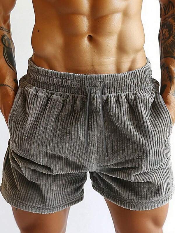 Men's summer corduroy casual shorts, breathable and lightweight fabric, retro street style Men's summer corduroy casual shorts, breathable and lightweight fabric, retro street style
