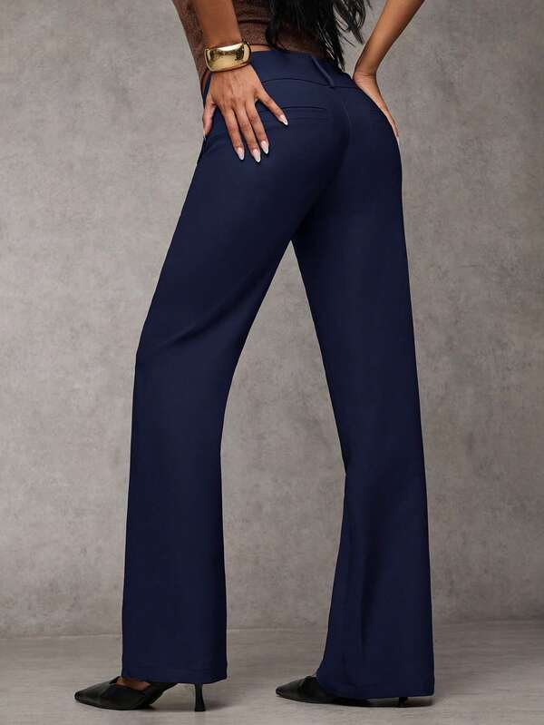 Women's Solid Color Pocket Casual Versatile Pants Women's Solid Color Pocket Casual Versatile Pants