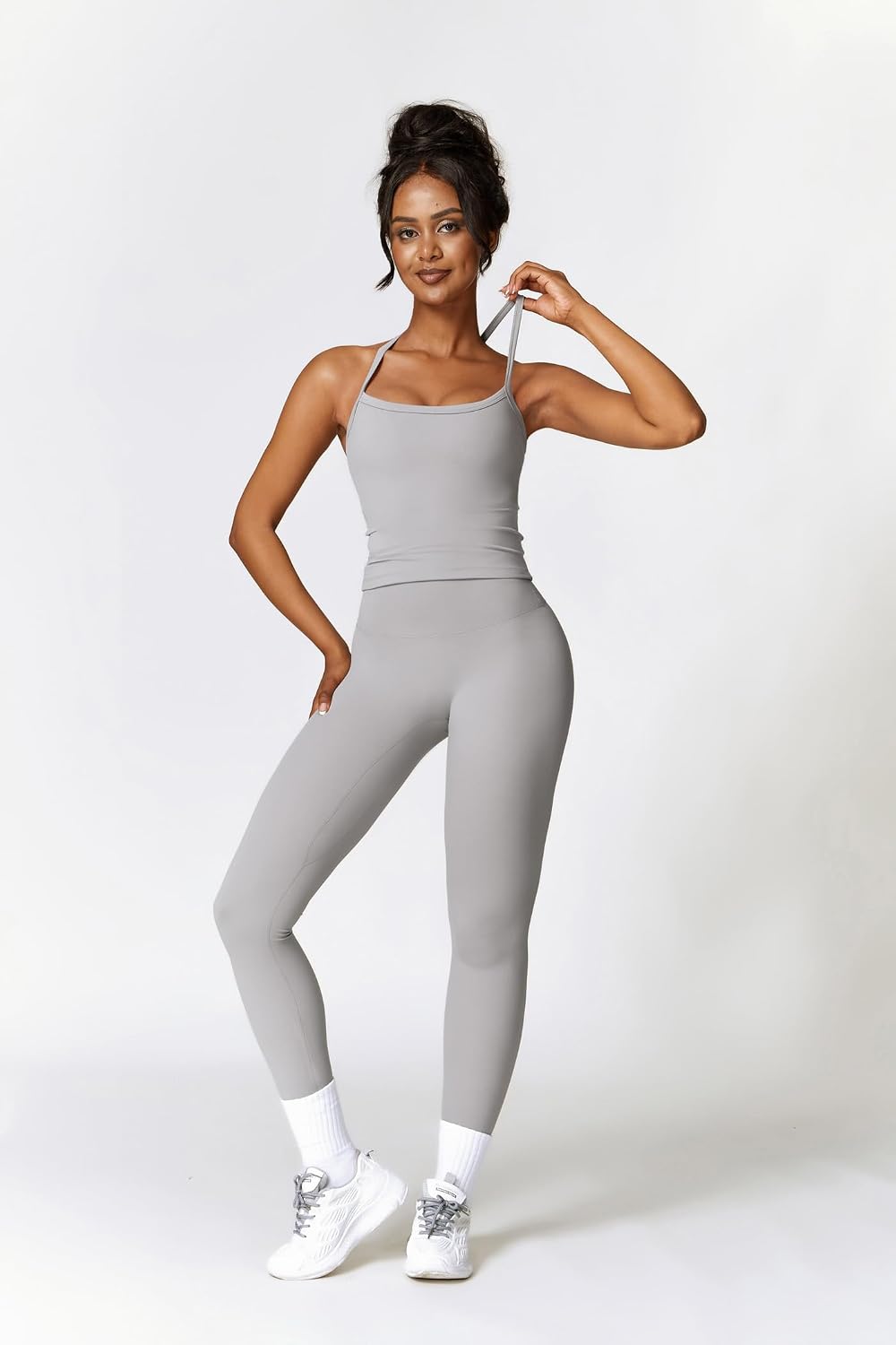 Workout Sets for Women Cross Back Tank and High Waist Leggings Workout Sets for Women Cross Back Tank and High Waist Leggings