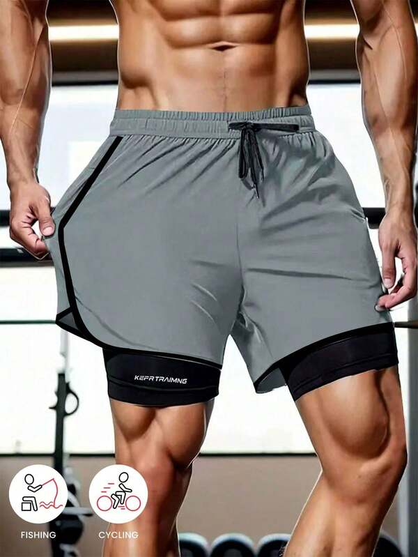 Spring and summer solid color sports shorts, wear-resistant double-layer design, suitable for both men and women, suitable for running, outdoor fitness, and casual wear. Spring and summer solid color sports shorts, wear-resistant double-layer design, suitable for both men and women, suitable for running, outdoor fitness, and casual wear.