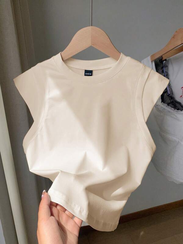 Women's Solid Color Basic Round Neck Short Sleeve T-Shirt