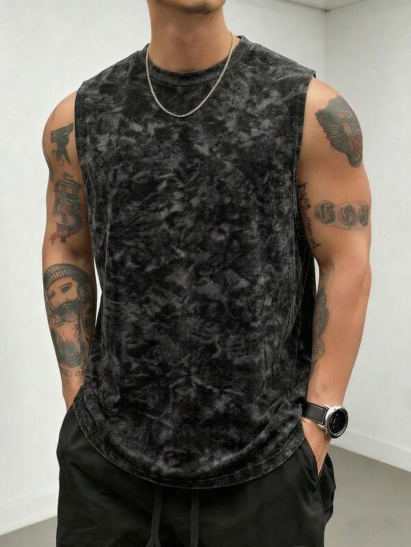 Men's vintage washed short-sleeved vest | Suitable for summer wear | Comfortable and breathable | Leading the fashion trend