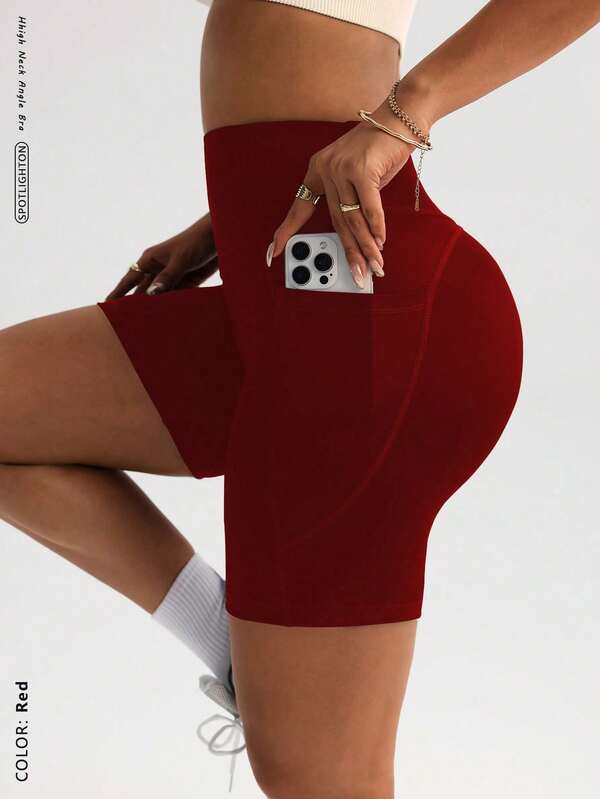Women's Fashionable Stretch Casual Elegant Sports Fitness Shorts - Spring and Summer Versatile Retro Simple Slim High Waist Comfortable Running Street Style Versatile Style (With Pockets/Sexy Peach Butt Lifting Yoga Shorts)