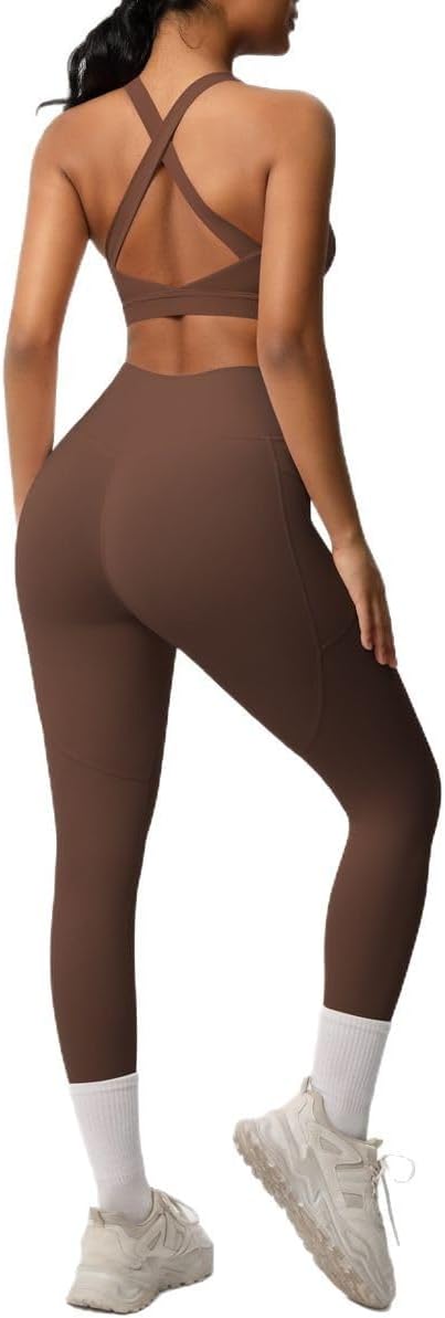Workout Sets for Women Seamless Sports Bra Tank and High Waist Leggings Workout Sets for Women Seamless Sports Bra Tank and High Waist Leggings