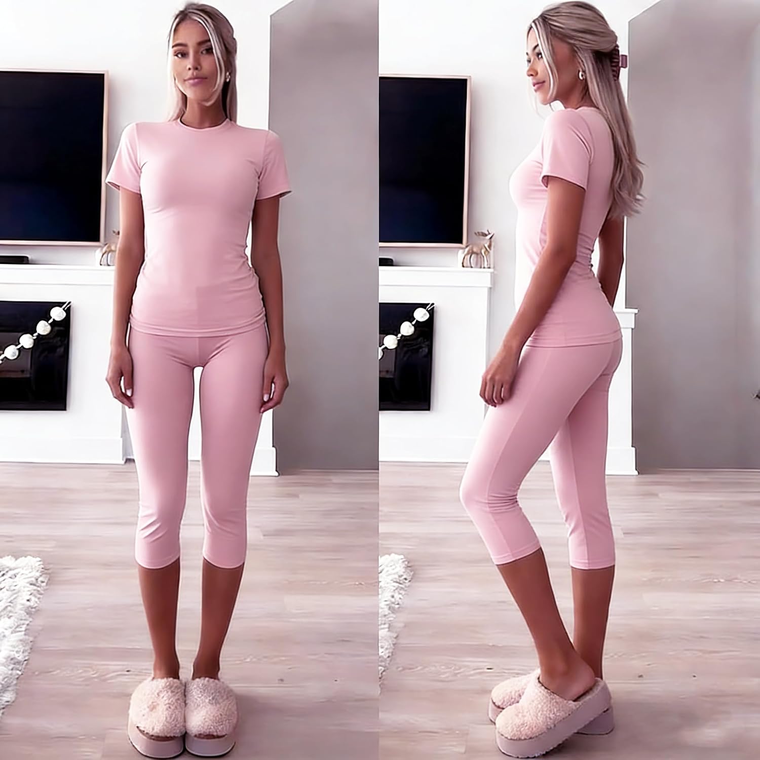 Workout Sets for Women Crop Top and High Waist Capri Leggings Workout Sets for Women Crop Top and High Waist Capri Leggings