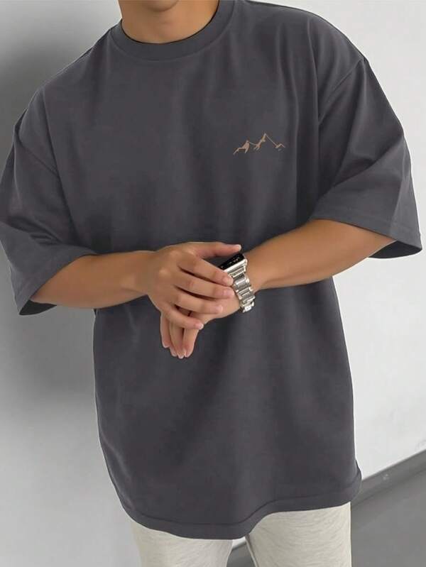 Plus Size Men's Streetwear, Minimalist Oversized Short Sleeve T-Shirt, Short Relaxed Fit, Modern Simple Design, Fashionable Upper Body, Simple and Eye-catching, Casual Daily Wear, Stylish and Versatile, Ideal Gift for Boyfriend or Man