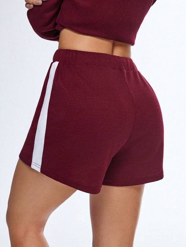Women's Contrast Side Seam Drawstring Waist Loose Casual Shorts Women's Contrast Side Seam Drawstring Waist Loose Casual Shorts