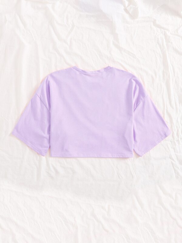 Dropped sleeve monogram short T-shirt Dropped sleeve monogram short T-shirt