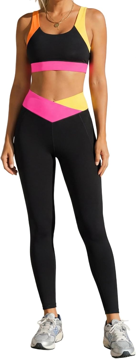 Workout Sets for Women Sports Bra and Leggings with Pockets Workout Sets for Women Sports Bra and Leggings with Pockets
