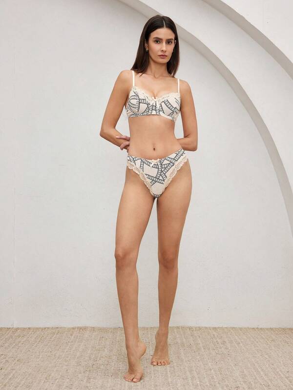 Comfortable bohemian style printed wire-free mesh bra, simple and comfortable underwear, relaxed, comfortable and fashionable autumn casual women's bra Comfortable bohemian style printed wire-free mesh bra, simple and comfortable underwear, relaxed, comfortable and fashionable autumn casual women's bra